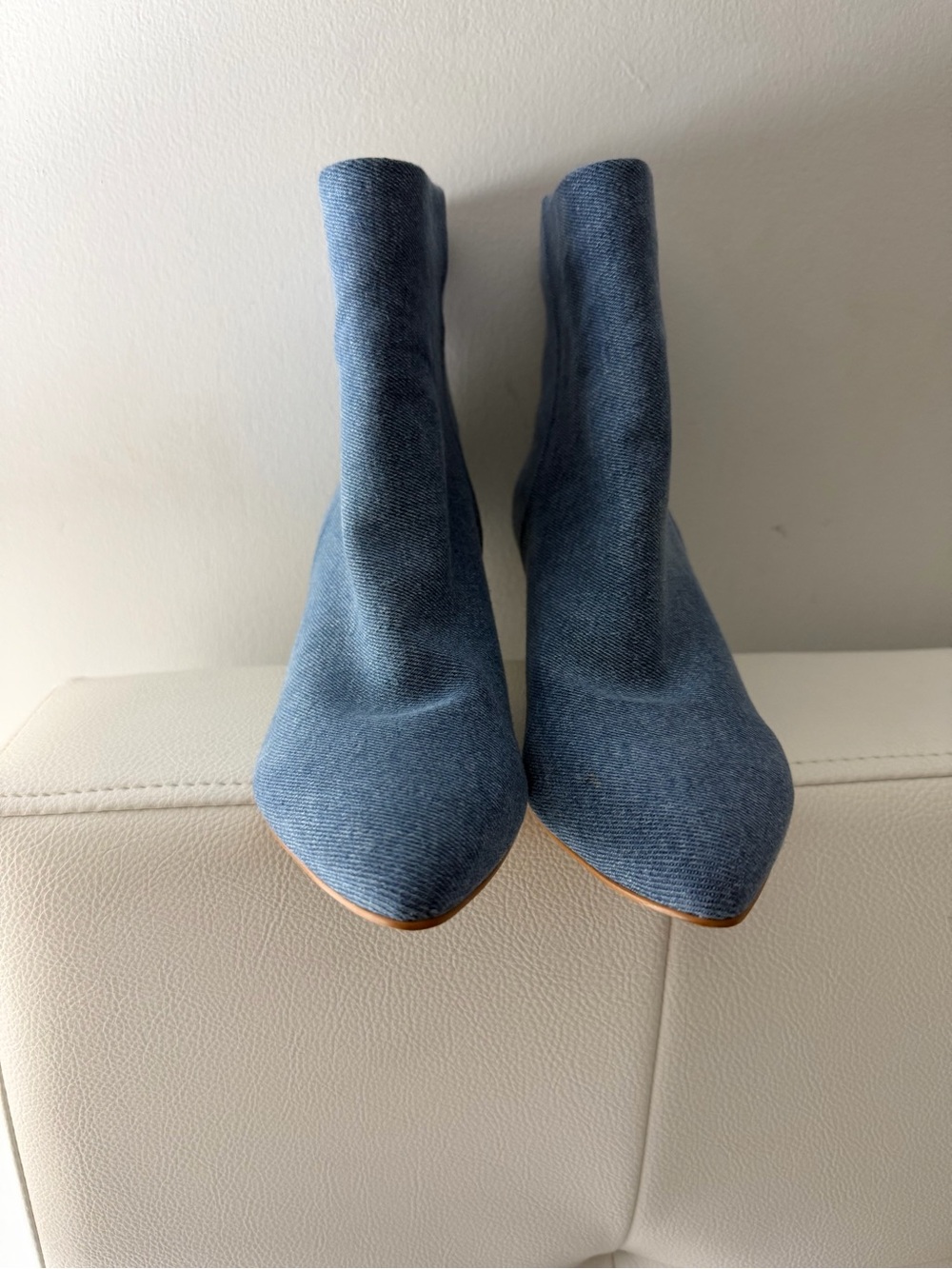 Dolce Vita Denim Blue Pointed Toe Kitten Heel Ankle Boots